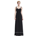 Starzz Sweetheart Sleeveless Black Chiffon Evening dress Long ST000065-1